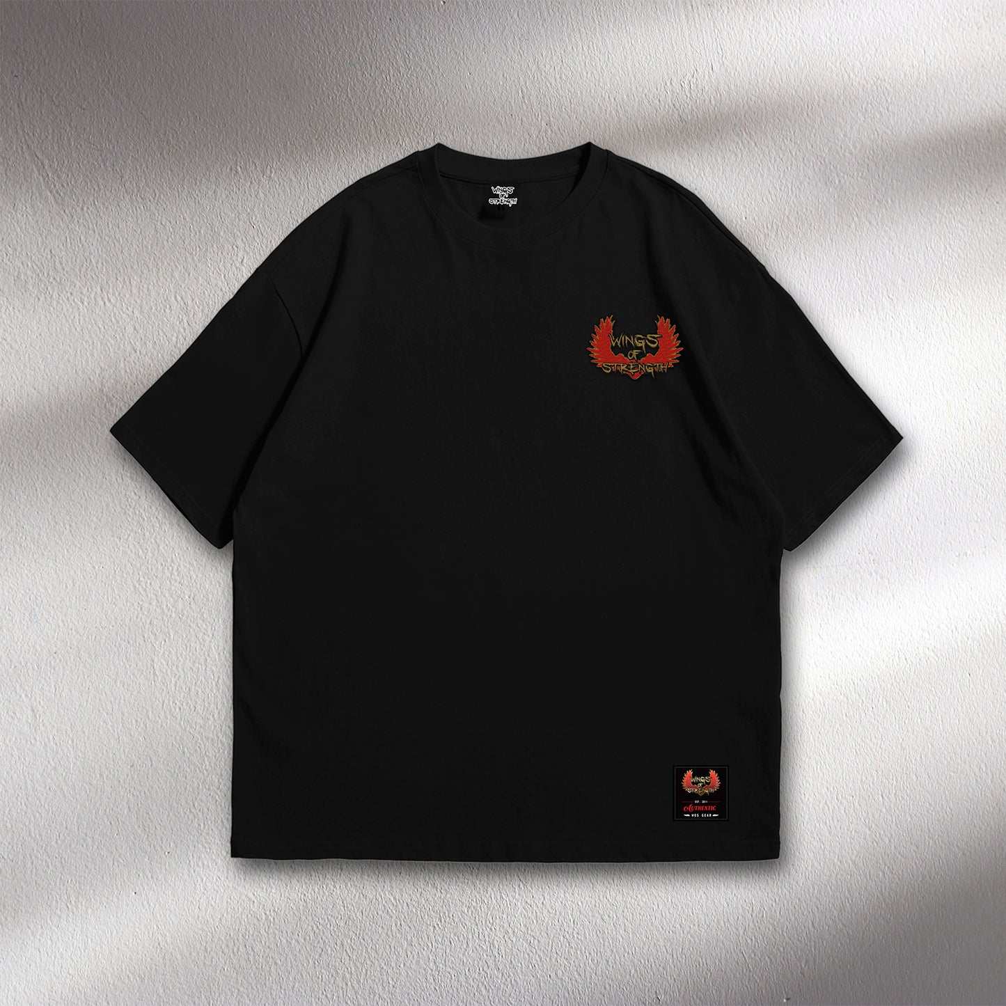 WOS Logo Embroiderer Oversized Black Tee
