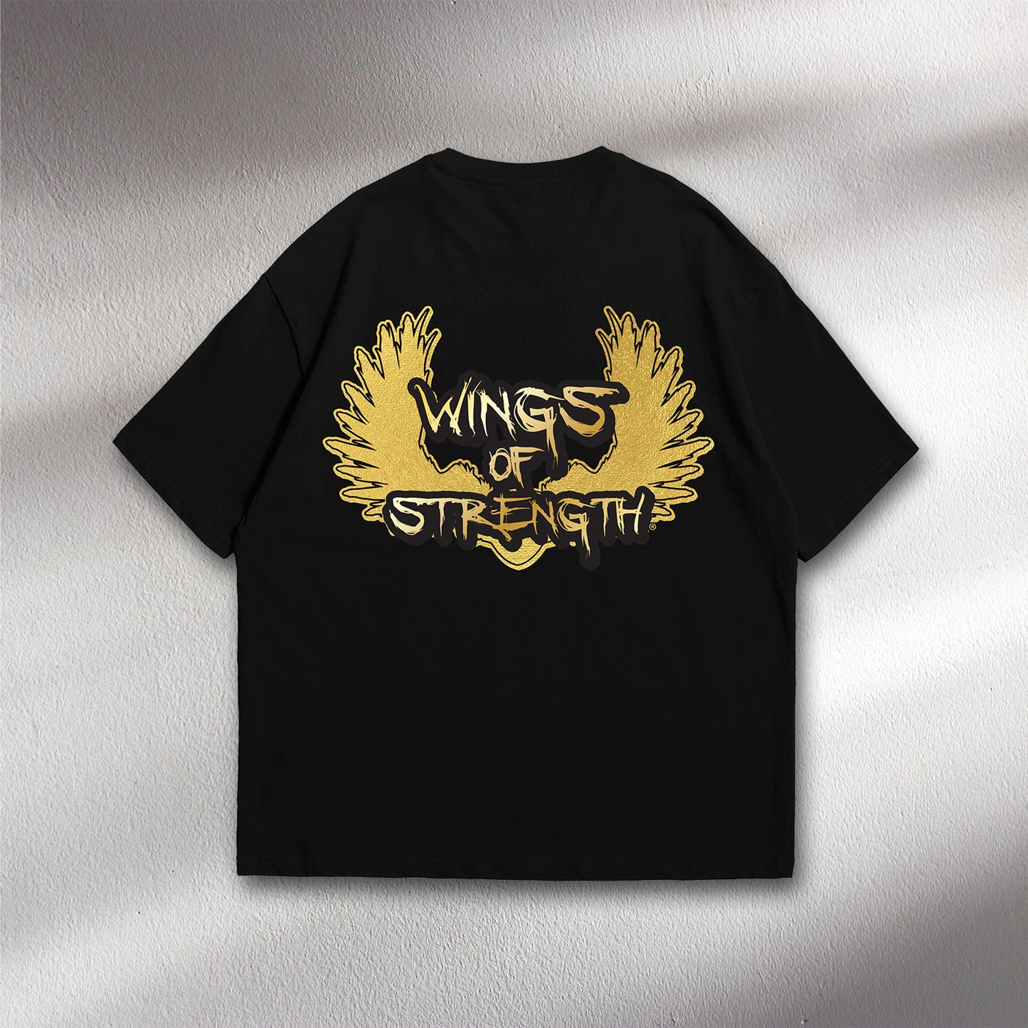 WOS Gold Foil Logo Oversized Black Tee