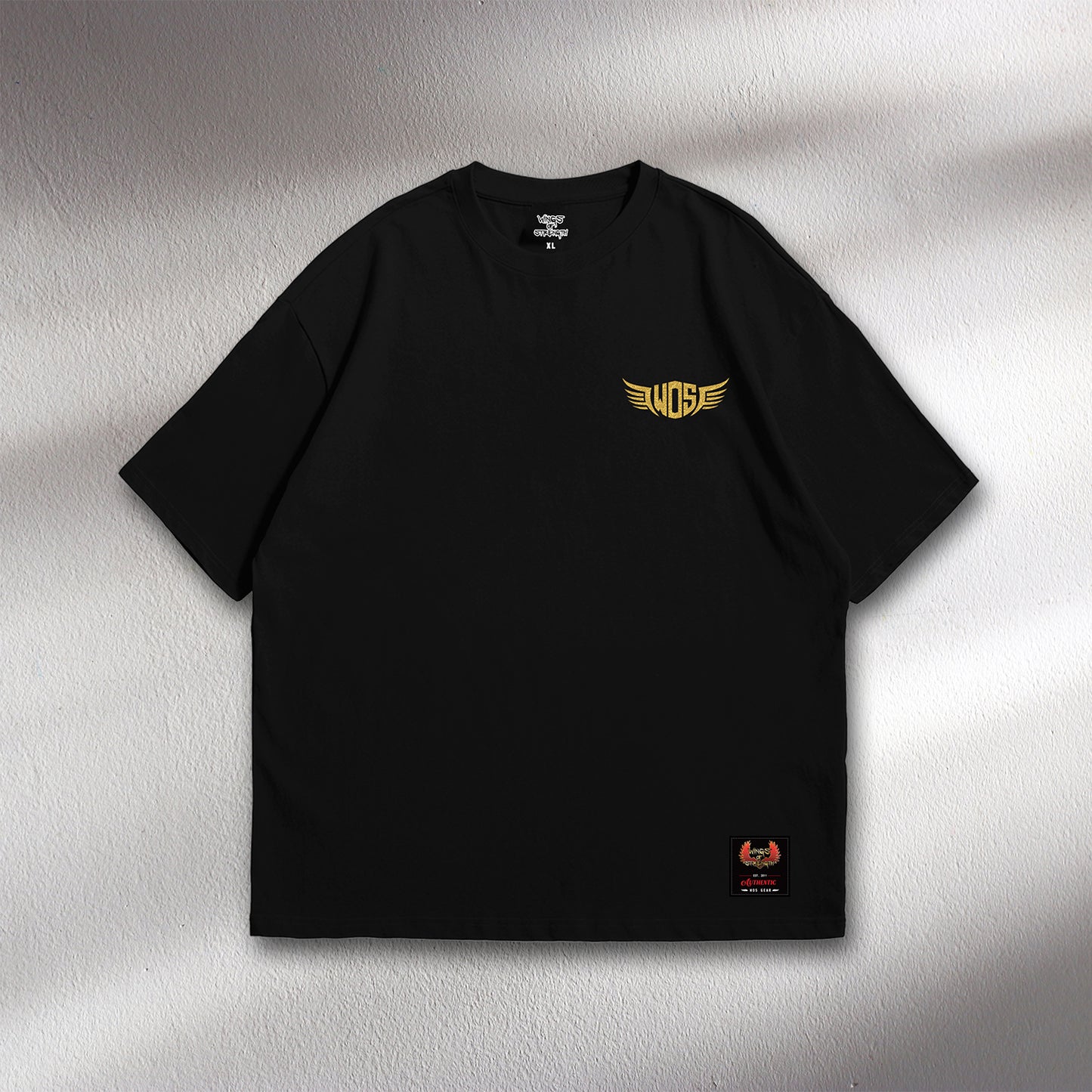 WOS Gold Foil Logo Oversized Black Tee