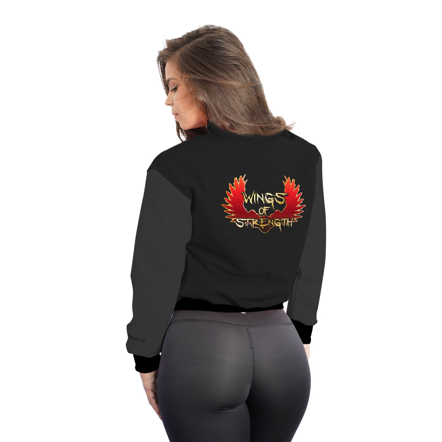 Wings of Strength Lettermen Jacket Black