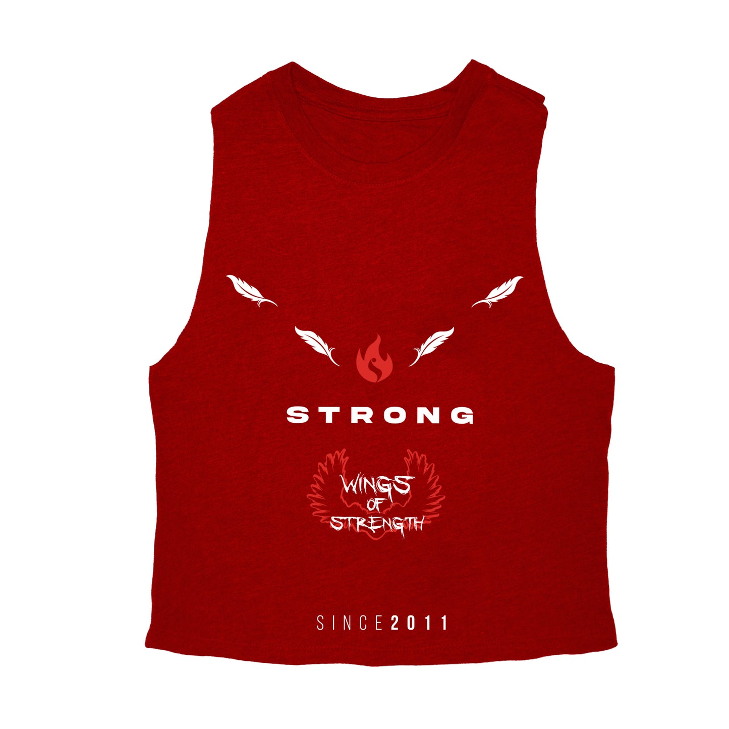 Wings of Strength Women's Crop Tank Top - Red