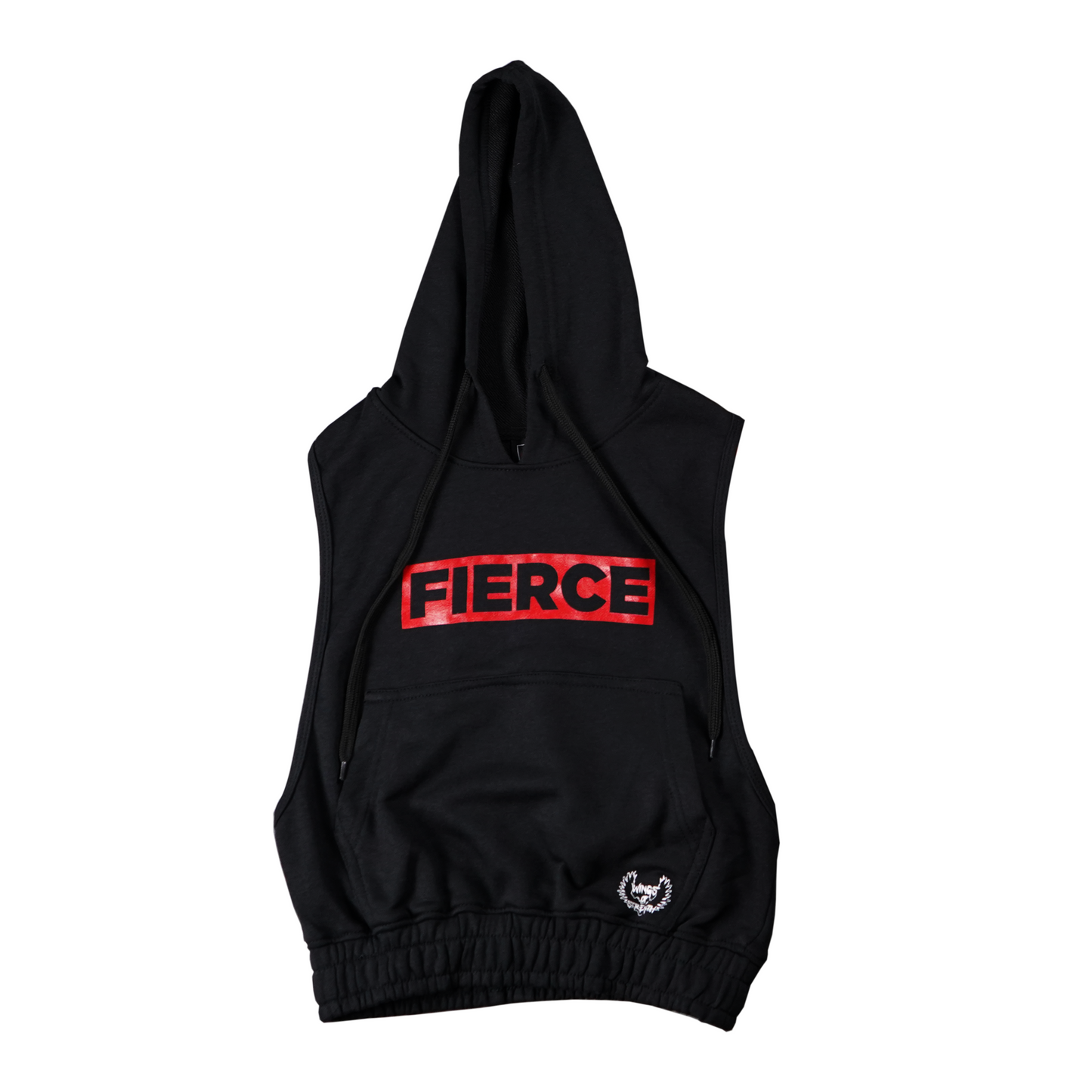 Wings of Strength Fierce Black Sleeveless Hoodie