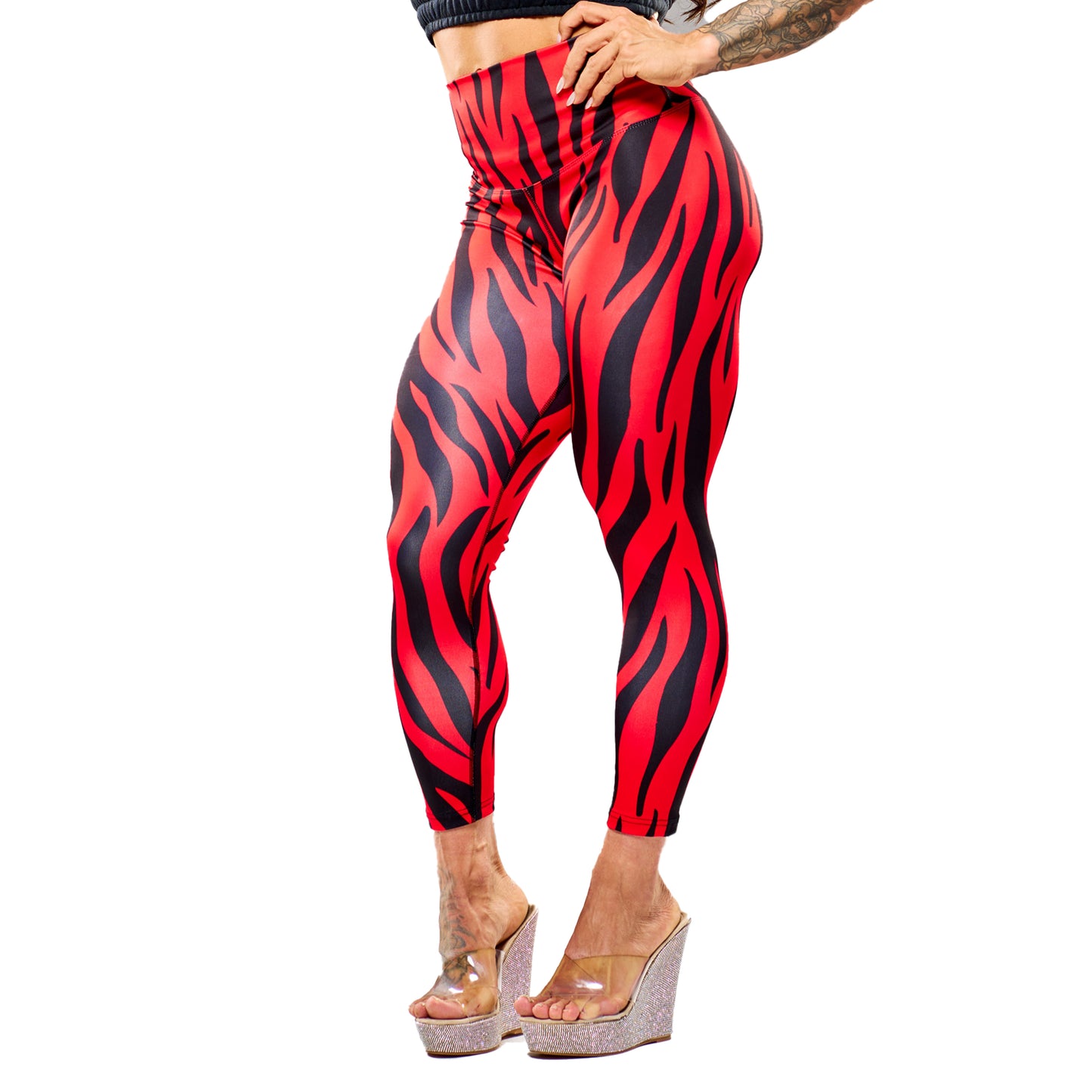 Wings of Strength Fierce Leggings with Flame pattern