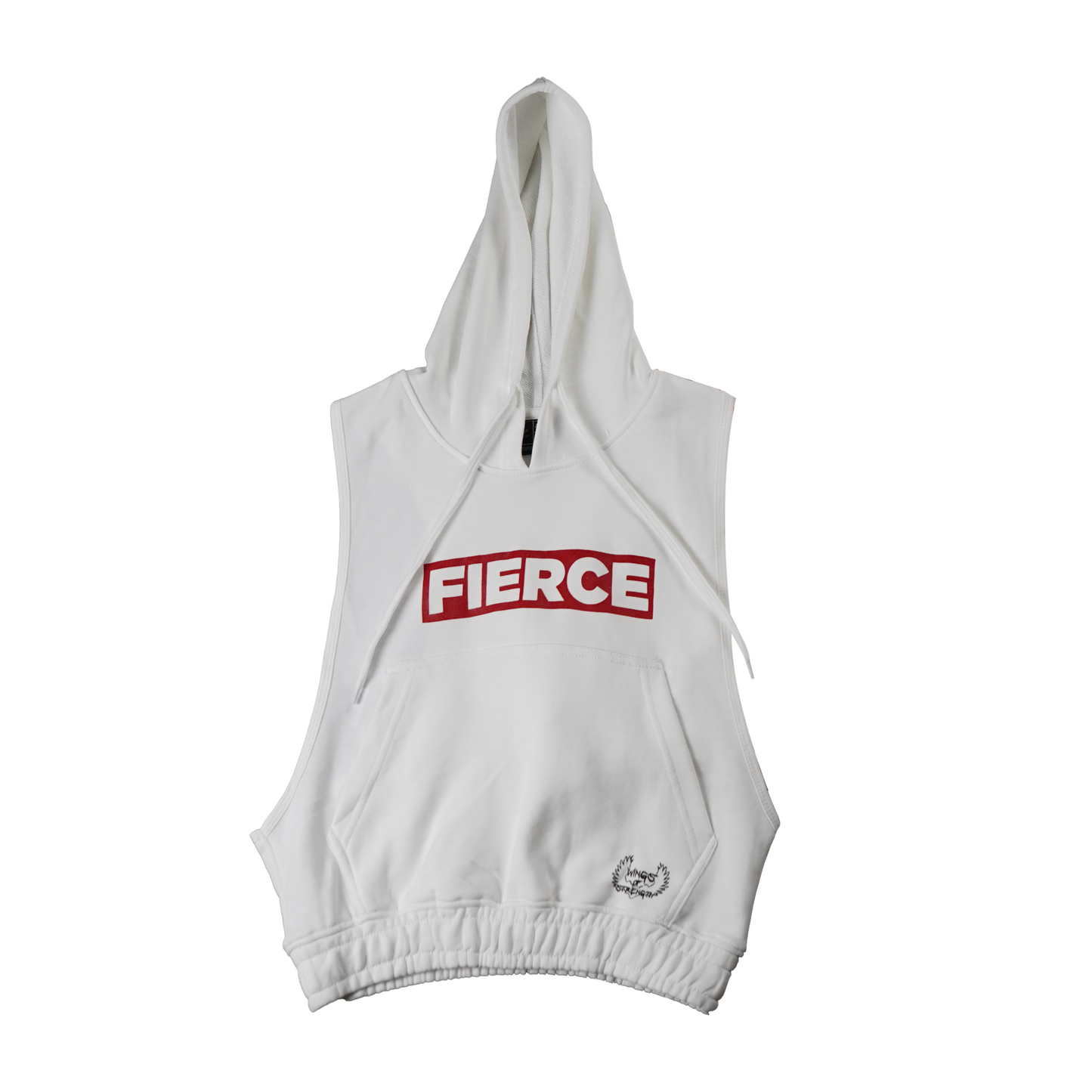 Wings of Strength Fierce White Sleeveless Hoodie