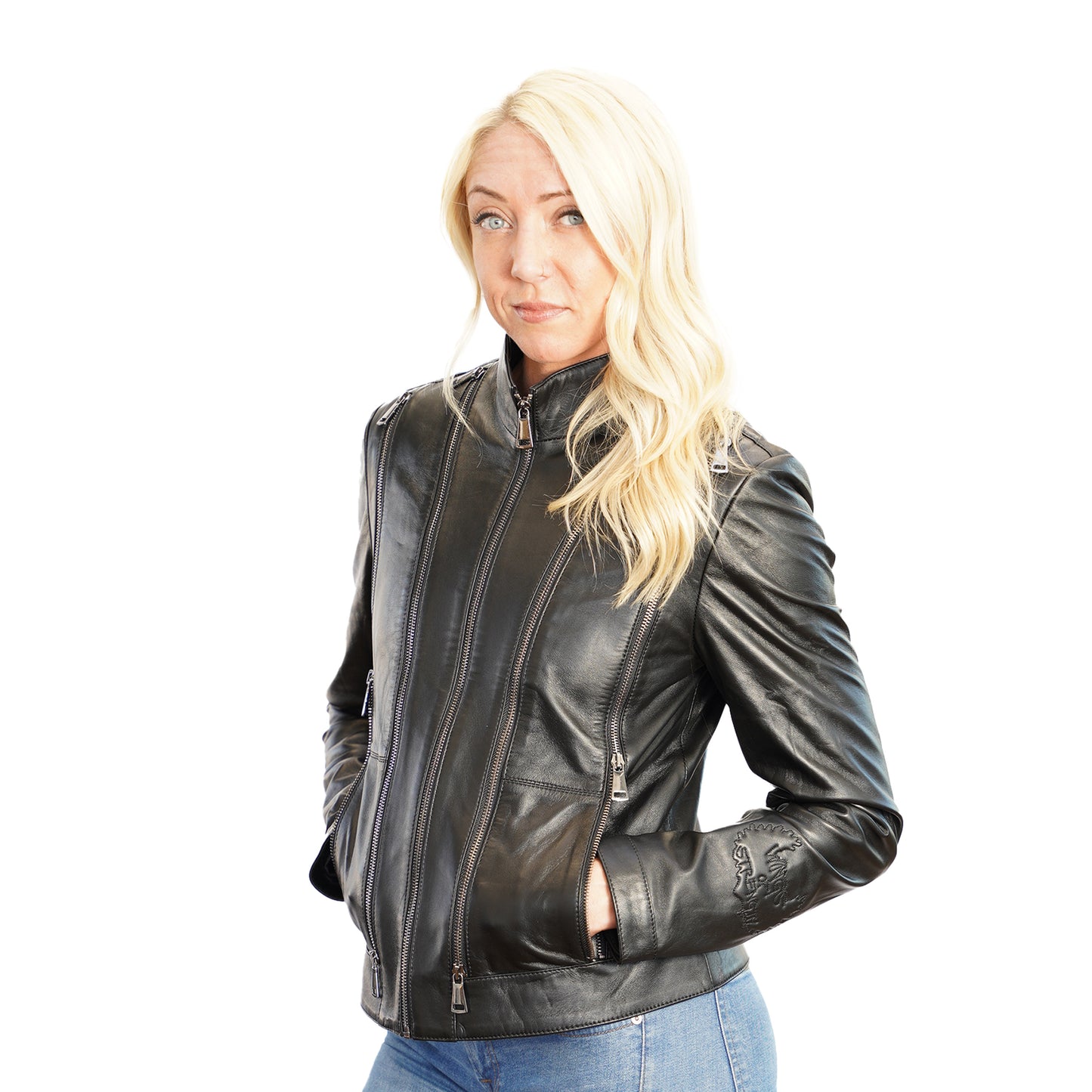 Wings of Strength Leather Jacket Black