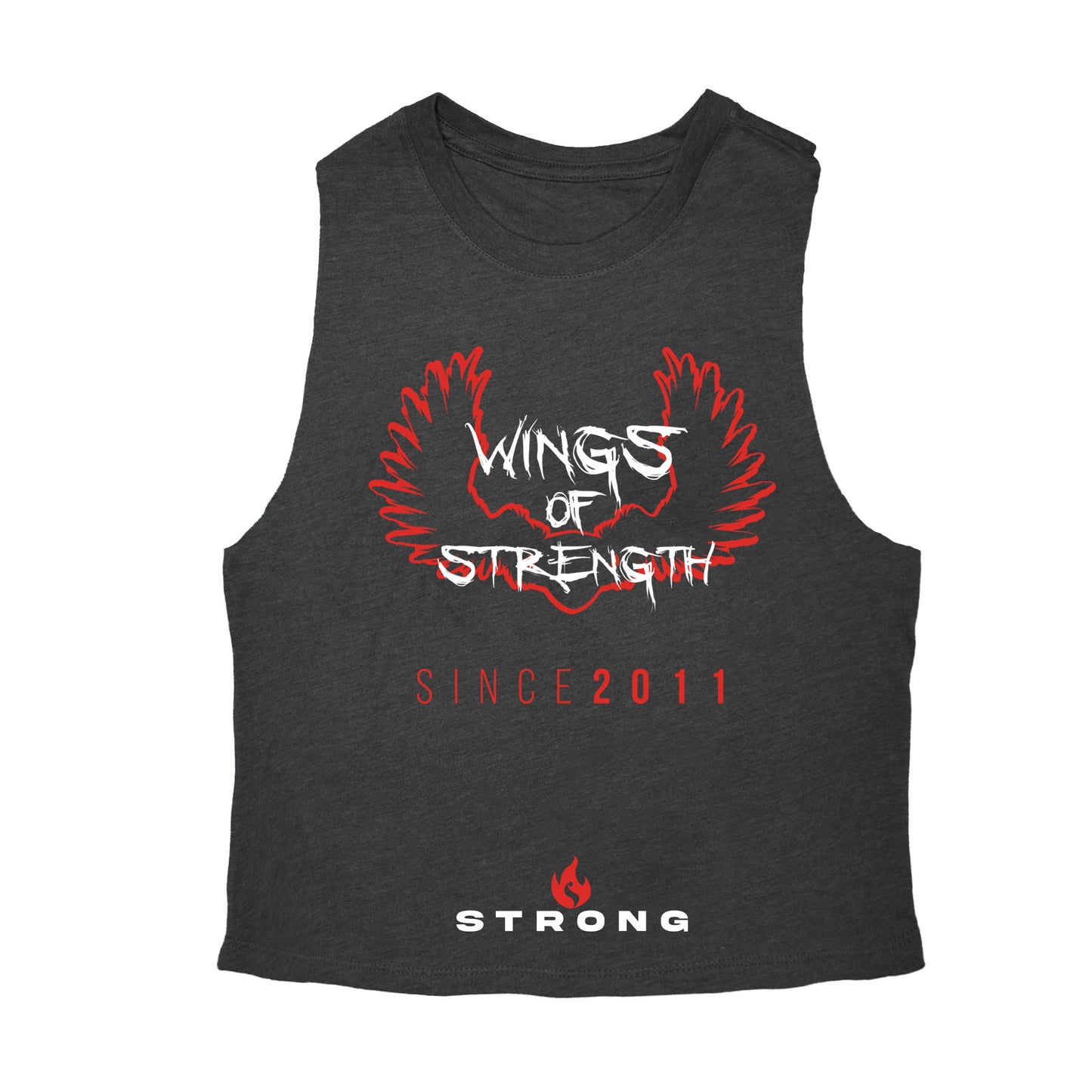 Wings of Strength Women's Crop Tank Top - Black